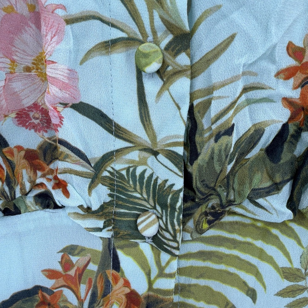 WITCHERY Jungle Canopy Sz 10 Tropical Floral Sleeveless Maxi Dress Flowy Wedding - Picture 5 of 8